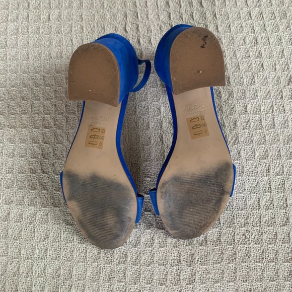 Electric Blue Aldo Villarosa Block Heeled Sandals - Picture 4 of 9